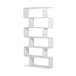 CALICOSY Athena 6-Tier Bookshelf, 192 Cm High in White - thumbnail 1