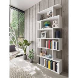 CALICOSY Athena 6-Tier Bookshelf, 192 Cm High in White - thumbnail 8