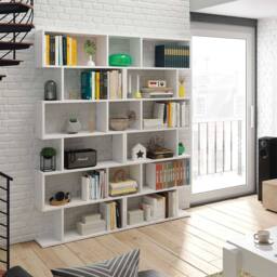 CALICOSY Athena 6-Tier Bookshelf, 192 Cm High in White - thumbnail 6