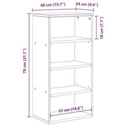 Berkfield Home Side Cabinet ODDA White 40x24x79 cm Solid Wood Pine - Size: 40 x 24 x 79 cm - thumbnail 9