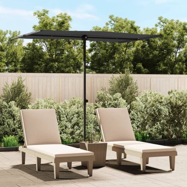 Berkfield Home Outdoor Parasol with Aluminium Pole 2x1.5 m Black - image 1