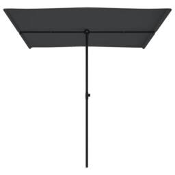 Berkfield Home Outdoor Parasol with Aluminium Pole 2x1.5 m Black - thumbnail 4