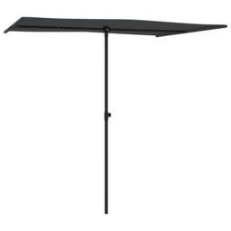 Berkfield Home Outdoor Parasol with Aluminium Pole 2x1.5 m Black - thumbnail 3