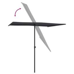 Berkfield Home Outdoor Parasol with Aluminium Pole 2x1.5 m Black - thumbnail 6