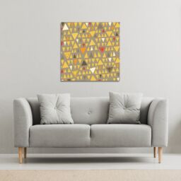 Benjamin Tate Design Yellow Geometric Triangles (Canvas Print) / 77 x 77 x 4cm in Natural - Size: 77 x 77 x 4 cm - thumbnail 1