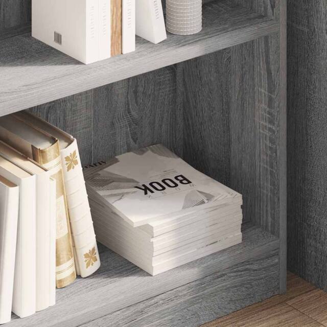 Berkfield Home Decorative Bookcase Grey Sonoma 80x24x76 cm Engineered Wood - Size: 80 x 24 x 76 cm - image 1