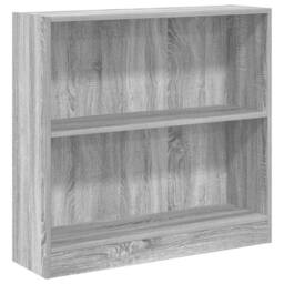 Berkfield Home Decorative Bookcase Grey Sonoma 80x24x76 cm Engineered Wood - Size: 80 x 24 x 76 cm - thumbnail 3