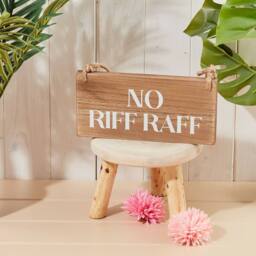 Langs Wooden Hanging Bar Plaque - No Riff Raff in Brown - thumbnail 2