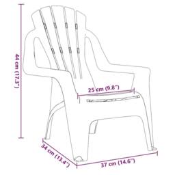 Berkfield Home Garden Chairs 2 pcs for Children Red 37x34x44 cm PP Wooden Look - Size: 37 x 34 x 44 cm - thumbnail 8