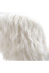 Living and Home Modern Fluffy Faux Fur Office Chair in White - thumbnail 5