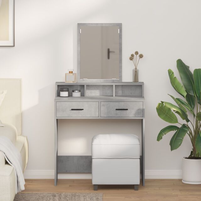 Berkfield Home Dressing Table with Drawers¬†Concrete Grey 79x41x140 cm - Size: 79 x 41 x 140 cm - image 1