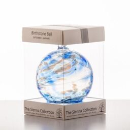 Sienna Glass Birthstone Ball September Sapphire in Blue