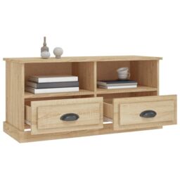Berkfield Home TV Cabinet Sonoma Oak 93x35.5x45 cm Engineered Wood in Brown - thumbnail 5