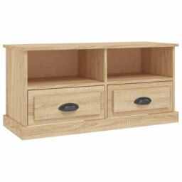 Berkfield Home TV Cabinet Sonoma Oak 93x35.5x45 cm Engineered Wood in Brown - thumbnail 2