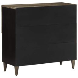 Berkfield Home Sideboard 80x33x75 cm Solid Wood Mango in Black - Size: 80 x 33 x 75 cm - thumbnail 5