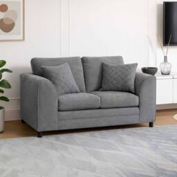 Furnishings For Less UK Quilted Chenille Fabric Sofa Set 3 & 2 Seater Scatter Back in Grey - thumbnail 3