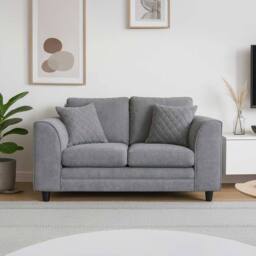 Furnishings For Less UK Quilted Chenille Fabric Sofa Set 3 & 2 Seater Scatter Back in Grey - thumbnail 2