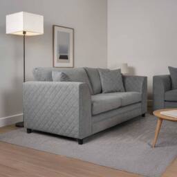 Furnishings For Less UK Quilted Chenille Fabric Sofa Set 3 & 2 Seater Scatter Back in Grey - thumbnail 7