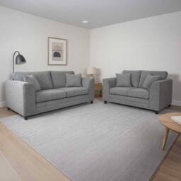 Furnishings For Less UK Quilted Chenille Fabric Sofa Set 3 & 2 Seater Scatter Back in Grey - thumbnail 4