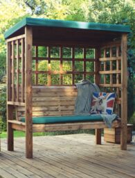 Charles Taylor Trading Bramham Three Seater Arbour Green in Brown - thumbnail 3