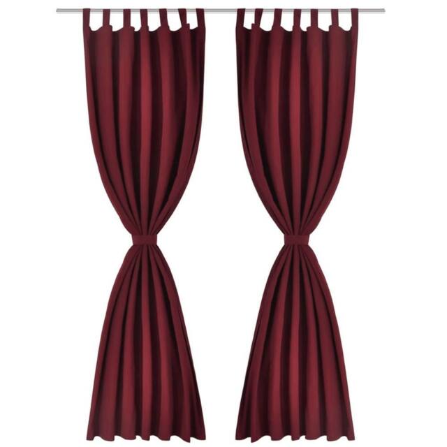 Berkfield Home 2 pcs Bordeaux Micro-Satin Curtains with Loops 140 x 225 cm in Burgundy - image 1