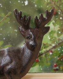Dibor Set of 2 Cast Iron Reindeer Christmas Stocking Holders in Brown - Size: 2 Pack - thumbnail 4