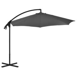 Berkfield Home Cantilever Umbrella with Steel Pole 300 cm Anthracite in Black - thumbnail 2
