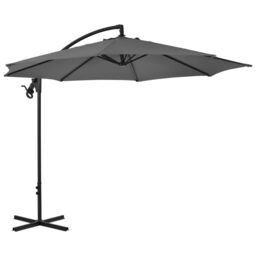 Berkfield Home Cantilever Umbrella with Steel Pole 300 cm Anthracite in Black - thumbnail 3
