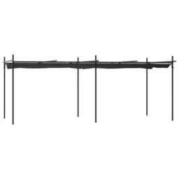 Berkfield Home Pergola with Retractable Roof Anthracite 589x292x230 cm in Black - Size: 589 x 292 x 230 cm - thumbnail 2