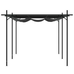 Berkfield Home Pergola with Retractable Roof Anthracite 589x292x230 cm in Black - Size: 589 x 292 x 230 cm - thumbnail 4