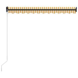 Berkfield Home Manual Retractable Awning with LED 300x250 cm Yellow & White - thumbnail 4