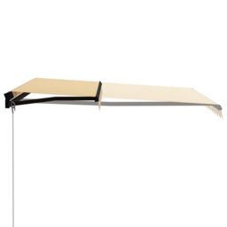 Berkfield Home Manual Retractable Awning with LED 300x250 cm Yellow & White - thumbnail 3