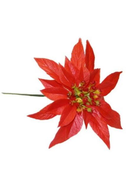 KDMD Red Poinsettia 6.5inch Plastic Wreath Flower - image 1