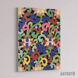 "Artery8 Owen Jones Vibrant Botanical Chinese Textile Pattern Canvas Art Print - Size: W12"" x H16""" - thumbnail 2