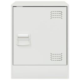 Berkfield Home Bedside Cabinet White 34.5x39x44 cm Steel - thumbnail 6