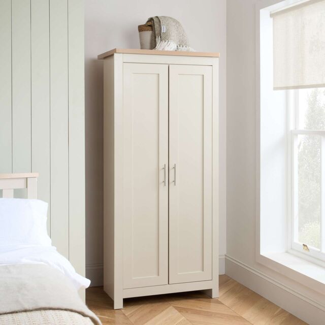 Birlea Highgate 2 Door Wardrobe Navy Blue & Oak in Cream - image 1