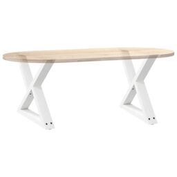 Berkfield Home Coffee Table Legs 2 pcs White 60x(42-43.3) cm Steel - thumbnail 8