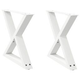 Berkfield Home Coffee Table Legs 2 pcs White 60x(42-43.3) cm Steel - thumbnail 2