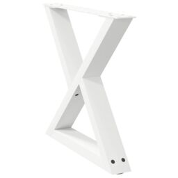 Berkfield Home Coffee Table Legs 2 pcs White 60x(42-43.3) cm Steel - thumbnail 4