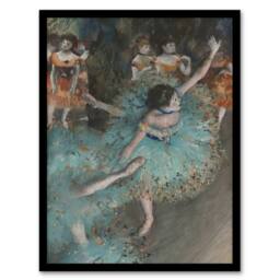 "Artery8 Swaying Ballet Dancer in Green Degas Vintage Framed Wall Art Print - Size: W12"" x H16""" - thumbnail 1