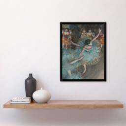 "Artery8 Swaying Ballet Dancer in Green Degas Vintage Framed Wall Art Print - Size: W12"" x H16""" - thumbnail 4
