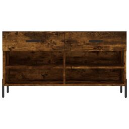 Berkfield Home Shoe Bench Smoked Oak 102x35x55 cm Engineered Wood in Brown - Size: 102 x 35 x 55 cm - thumbnail 6