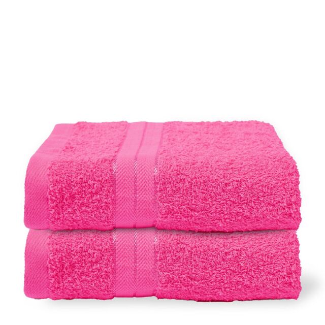 OHS 2 Pack of 100% Cotton Bathroom Hand Towel in Pink - image 1