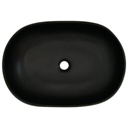 Berkfield Home Countertop Basin Grey & Black Oval 59x40x14 cm Ceramic - Size: 59 x 40 x 14 cm - thumbnail 6
