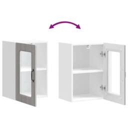 Berkfield Home Kitchen Wall Cabinet with Glass Door Kalmar Concrete Grey Wood - thumbnail 9