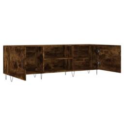 Berkfield Home TV Cabinet Smoked Oak 150x30x50 cm Engineered Wood in Brown - Size: 150 x 30 x 50 cm - thumbnail 6