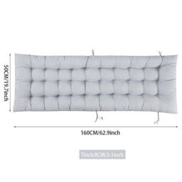 ExtraStar Tufted Sun Lounger Cushion with Ties, High-Resilience EPE Foam in Grey - thumbnail 4