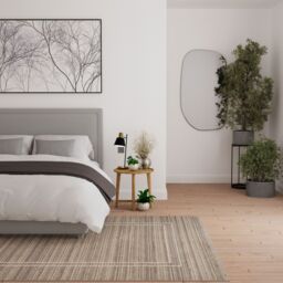 Kukoon Neutral Beige Striped Geo Border Area Rug - Size: 120 cm x 170 cm - thumbnail 3