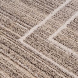 Kukoon Neutral Beige Striped Geo Border Area Rug - Size: 120 cm x 170 cm - thumbnail 4