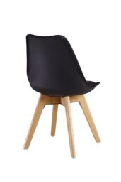 Life Interiors 5PCs Dining Set - a Halo Dining Table & Set of 4 Lorenzo Tulip chairs with Padded Seat in Black - thumbnail 4